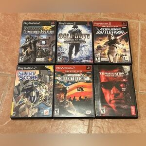 Lot Of PS2 Playstation 2 Video Games - Call Of Duty Star Wars Silent Scope